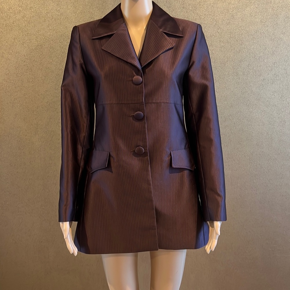 Kos-tum purple and brown striped blazer